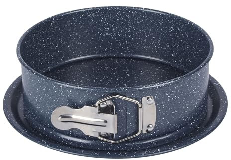 Russell Hobbs RH03419EU7 Nightfall Stone Round Springform Pan - 18cm / 7 Inch Non-Stick Cake Tin with Loose Base & Serving Plate, Carbon Steel, Leakproof Baking Pan, for Cake, Cheesecake, PFOA Free