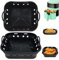Pulsky 2 Pcs Silicone Air Fryer Liners 5-7.5 L, 5 mm Thickened Reusable Air Fryer Accessories, Black Food Grade Silicone Greaseproof Airfryer Baking Tray for Tefal, Tower, COSORI