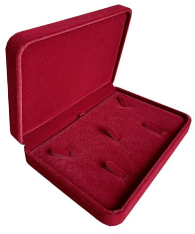 Fadsace Velvet Jewelry Set Box, Ring Earring Pendant Gift Box, Pearl/Chunky Necklace Wedding Jewelry Storage Holder Display Case (Wine Red)