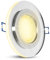SSC-LUXon YAPU Glas Einbaustrahler mit LED Ring silber spiegelnd - Spot Design Einbauleuchte mit LED GU10 Lampe 3W warmweiß 230V