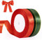 jijAcraft Satinband 20mm, Rot und Grün Schleifenband Phnom Penh, 44m Geschenkband Stoffband Dekoband für Weihnachten, Basteln Dekoration und Geschenkverpackung