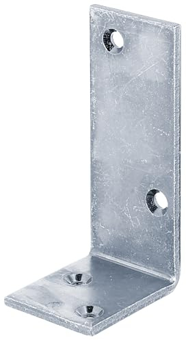 Alberts 823948 Balkenwinkel, schmal, galvanisch blau verzinkt, 50 x 100 x 40 mm, 20er Set, Silber