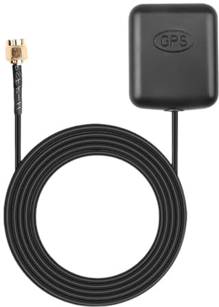 jopiuieo Car Radio GPS Antenna, Waterproof Active GPS Navigation Antenna, Security Camera Monitor Stereo Magnetic Base Waterproof Active Navigation for Precise Positioning