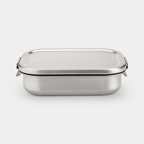 Brabantia - Boîte Déjeuner Make & Take avec Séparateur Réglable, Design Durable et Intemporel pour Sandwichs, Wraps et Snacks - Acier Mat, Medium