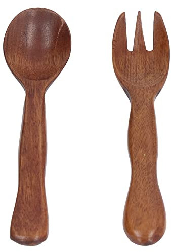 Qukaim Juego de cubiertos de madera para ensalada, 2 piezas reutilizables, cubiertos de madera para el hogar y viajes, cubiertos de cocina, utensilios ecológicos