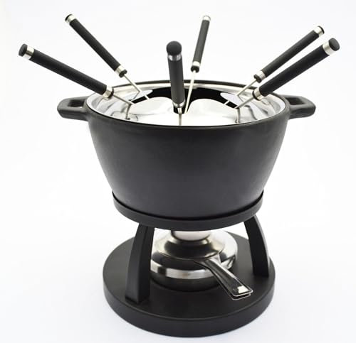 MÄSER 935482 Set für 6 Personen, Fondue aus Gusseisen, ideal für Fleischfondu