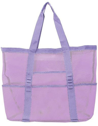 PLCPDM Bolsa de playa con rejillas, bolsa de arena para juguetes, bolsa de gran capacidad, bolsa hueca de vacaciones, bolsa de picnic para fitness, natación