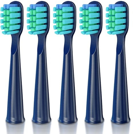 Dada-Tech Ersatzköpfe für elektrische zahnbürsten für DT-22, DT-KE9 – 5 Stück(Blau Weich)