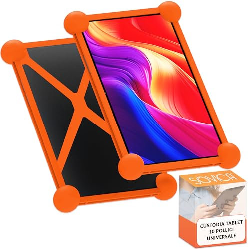 Funda Tablet 10 Pulgadas Universal Silicona Valida para Todas Las Tablets pc del Mercado de 10 Funda Tablet 10.1 Universal Funda para Tablet 10 Pulgadas (Naranja)