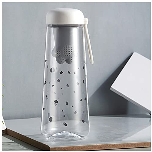WBQLUH Wasserglas BPA freie Wasserflasche Rosa Tee Infuser Flaschen Waterfleisch Niedlich for Mädchen Kawaii Smart Trinken Klar Wasserglas Grau(Gray)