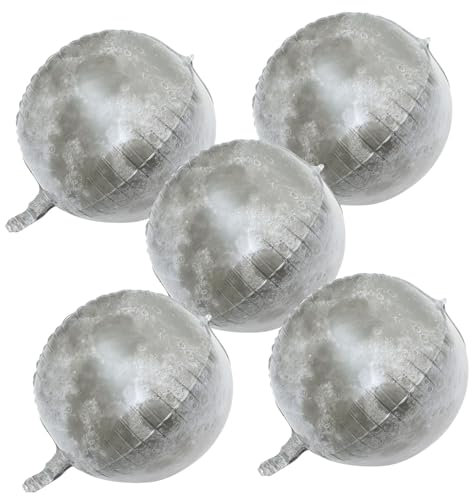 SOPOTUTU 5stücke Aluminiumfolie Mondballons Für Weltraum Und Wissenschaftspartys Robuste Langlebige Deko Für Geburtstagsfeiern Und Themenveranstaltungen