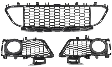 Vordere Stoßfängermitte unteres Mesh Kühlergrill Set Hochfestigkeit ABS -Plastikluftstromverbesserung für 3 Serien F30 2015 bis 2019