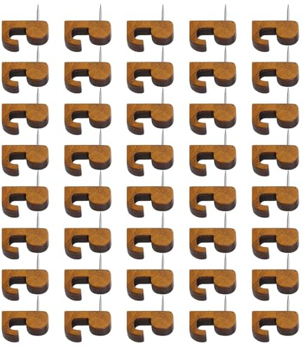 20/40 Stück Pinnnadelaufhänger, Wandhaken, Holz, Pinnnadeln, Haken, Korkbrett, dekorative Reißnägel zum Aufhängen an der Wand, Korkbrett, dekorative Reißnägel