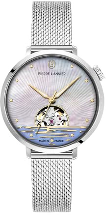 Pierre Lannier - Armbanduhr Automatic Australe - Automatic Uhrwerk - Gehäusedicke: 12.55 mm - Gehäusebreite: 35 mm - Edelstahl - 3 ATM