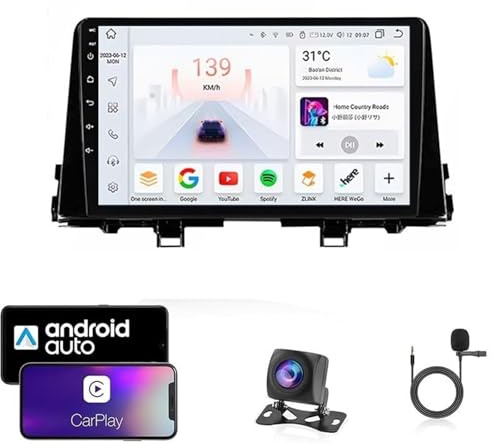 Autoradio Android 15 pour Kia Picanto 2017-2020 | Écran tactile 9 | CarPlay et Android Auto | Navigation GPS | 4G/Wi-Fi | Plug & Play | Commandes au volant