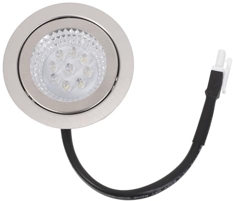 BUGUUYO LED Dunstabzugshaubenleuchte Dc12v Rund, Silber, Metall Glas | 68 Mm Einbauformat, Hellweißes Licht, Runde Form, Platzsparende Bauweise