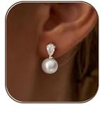 Boucles D'Oreilles Perle Femme, Boucles d'Oreilles Pendantes Perles, Boucles d'oreilles pendantes perles pour femme, Boucles d'oreilles élégantes, Convient pour les mariages ou le quotidien