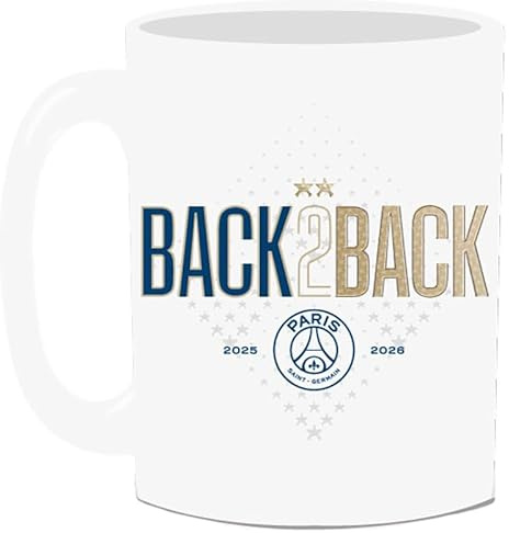 PSG Tasse Back to Back, 2 Sterne, offizielle Kollektion von Paris Saint Germain
