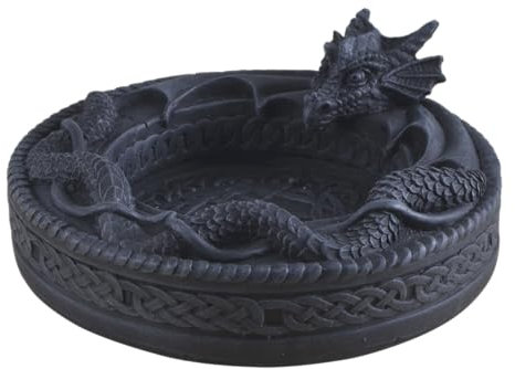 Vogler 766-3283 Drachen Aschenbecher mit Drachenkopf 16 cm Ascher Zigaretten Figur