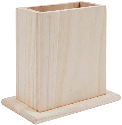 Artemio Pot à Crayons en Bois, Beige, 10 x 7 x 12 cm