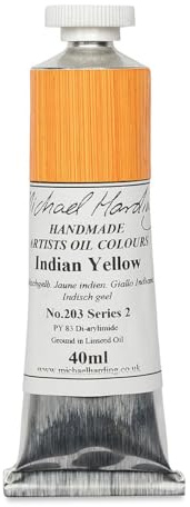 Michael Harding Artist Oil Colours, Indian Yellow, 40ml Tube, 20340