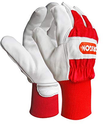 OREGON - Gants de Travail en Cuir & Tissu Extensible, Poignets Élastiques, Gants de Jardinage & Bricolage, Anti-Froid / Vent / Humidité - Taille Unique
