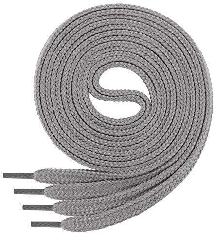Di Ficchiano 1 Paar SCHNÜRSENKEL grau flach 7mm breit für Sneaker Sportschuhe Lederschuhe - flache Schuhbänder sehr reißfest - Shoe Laces Farbe: grau 110cm