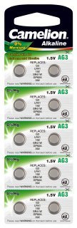 Knopfzelle CAMELION, AG3, 1,5V, Alkaline, 10er-Blister