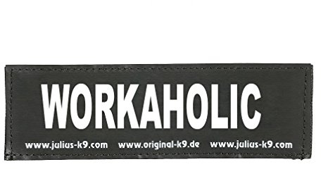 Interchangeable Patches, 1 pair, WORKAHOLIC, Size: Small, Black