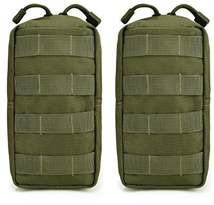 G4Free Lot de 2 Pochettes Tactiques Molle Compactes pour Gadget, Équipement Pochette EDC de Petite Taille pour Coffre Gilet Sacoche de Selle pour Le Camping, la randonnée, Le Trekking
