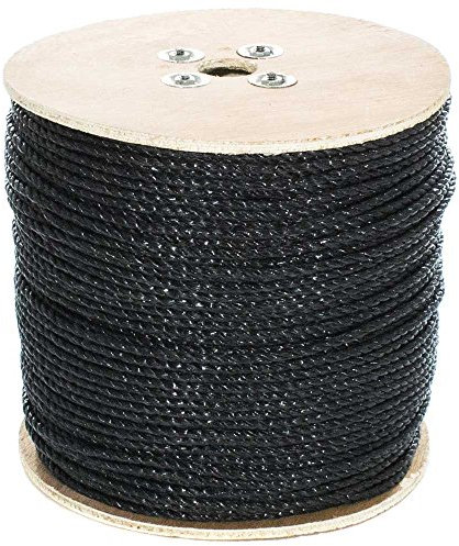 GOLBERG G Corde en polypropylène torsadé (3/8, noir, 300 pieds) Corde en polypropylène flottante