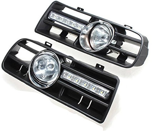 REFURBISHHOUSE 2 X Luz LED de parachoque Luces antiniebla Faros Delanteros para 97-06 VW Golf 4 MK4 IV Negro