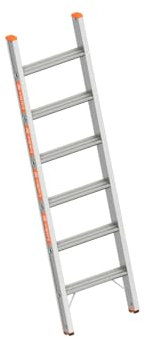 Layher Stufenanlegeleiter 6 Stufen / 165 cm Länge Anlegeleiter Leiter Stufenleiter Aluminiumleiter Topic