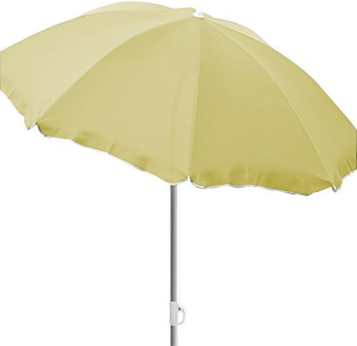 FineHome Ombrellone pieghevole Ø 1,80 m beige spiaggia ombrellone da spiaggia parasole da giardino in nylon protezione solare
