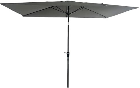 Happy Garden Parasol Droit HAPUNA rectangulaire 2x3m Gris avec manivelle. Parasol Droit inclinable.