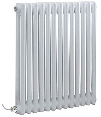 Milano Windsor 800W White Cast Iron Style Horizontal 2 Column WiFi Electric Radiator - 600mm x 605mm