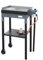 Barbacoa de Gas con Plancha de Acero Plegable | Asador Portátil con Ruedas en las Patas | Incluye Paellero Vitrificado de 300mms, Regulador y Manguera | Ideal para Exterior 590x410x900 mms