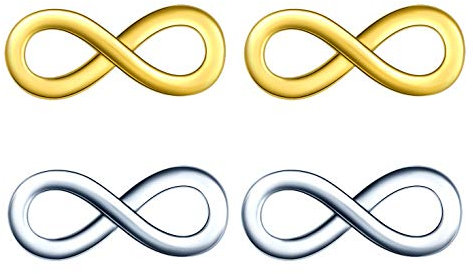MicLee Modisch Unendlichkeit Zeichen Infinity Ohrstecker 925 Sterling Silber Damen Ohrringe Ohrschmuck mit Geschenkbeutel,Super Weihnachten Geschenk