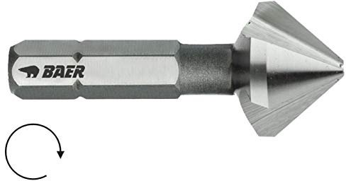 BAER HSSG 90° Bit-Kegelsenker 8,3 mm (für M 4) - für Akkuschrauber - Senkbohrer - Entgrater - Senker - Ansenker - Versenker