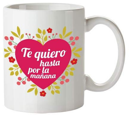 Kembilove Tazas de Desayuno para Parejas – Taza de Café con Dibujo y Frase Original Te Quiero hasta por la mañana – Tazas para Regalar el día de los Enamorados – Regalos Originales San Valentín