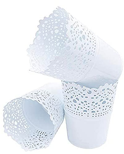 Lot de 3 organiseurs de maquillage - Support de rangement pour pinceaux de maquillage - Pot de fleurs en métal - Pot de fleurs - Boîte de rangement pour pinceaux de maquillage