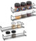 ROFAY Organizador de especias de Metal, paquete de 4 estantes de pared con adhesivo y tornillos para especias, hierbas, tarros y otros en armario/cocina/armarios/despensa, negro