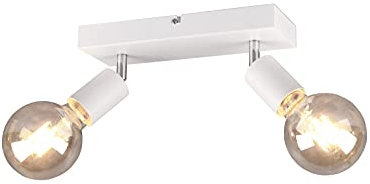Minimalistischer Deckenstrahler 2-flammig Weiß, Breite 26cm