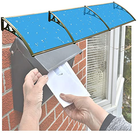 JIANFEI Vordach Haustür Überdachung, Draussen Briefkasten Regen Schnee Schutz, Transparent Polycarbonat Schlagfestigkeit Anti-UV Startseite, Aluminium Halterung (Size : 3PCS-80X330CM)