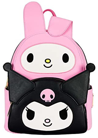 Loungefly Sanrio Hello Kitty My Melody Kuromi Double Pocket Adult Womens Double Strap Shoulder Bag Purse