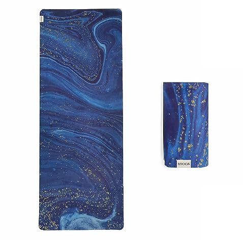 Mikkoa Reise-Yogamatte, 1,5 mm, faltbar, leichte Yogamatte, für Reisen, Yoga, Gesundheit und Fitness, Blau