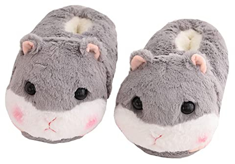 Zapatillas de perro cerdo pantuflas para mujer hombre invierno casa de peluche (Hamster1, Adulto, Mujer, 35, Números (rango), Sistema tallas calzado EU, 43, mediano)