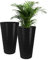 ActivoTex Pot de Fleurs Haut pour intérieur Grande Taille .(2 pièces) Pot de Fleurs Haut pour intérieur, extérieur, Balcon et terrasse. 30 cm Bac a Fleurs Hauts décoratifs en Plastique. (Pack 2 Noir)
