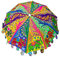Garden Patio Umbrella, Fringe Beach Parasol, UV Protection Outdoor Umbrellas- Indian Garden Umbrellas Parasol Love Birds, Large Parasol Umbrellas Fine Handcrafted