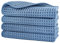 Polyte - Toalla para la Cara de Microfibra superabsorbente antipelusa - Punto gofrado - Azul - 33 x 33 cm - Pack de 4